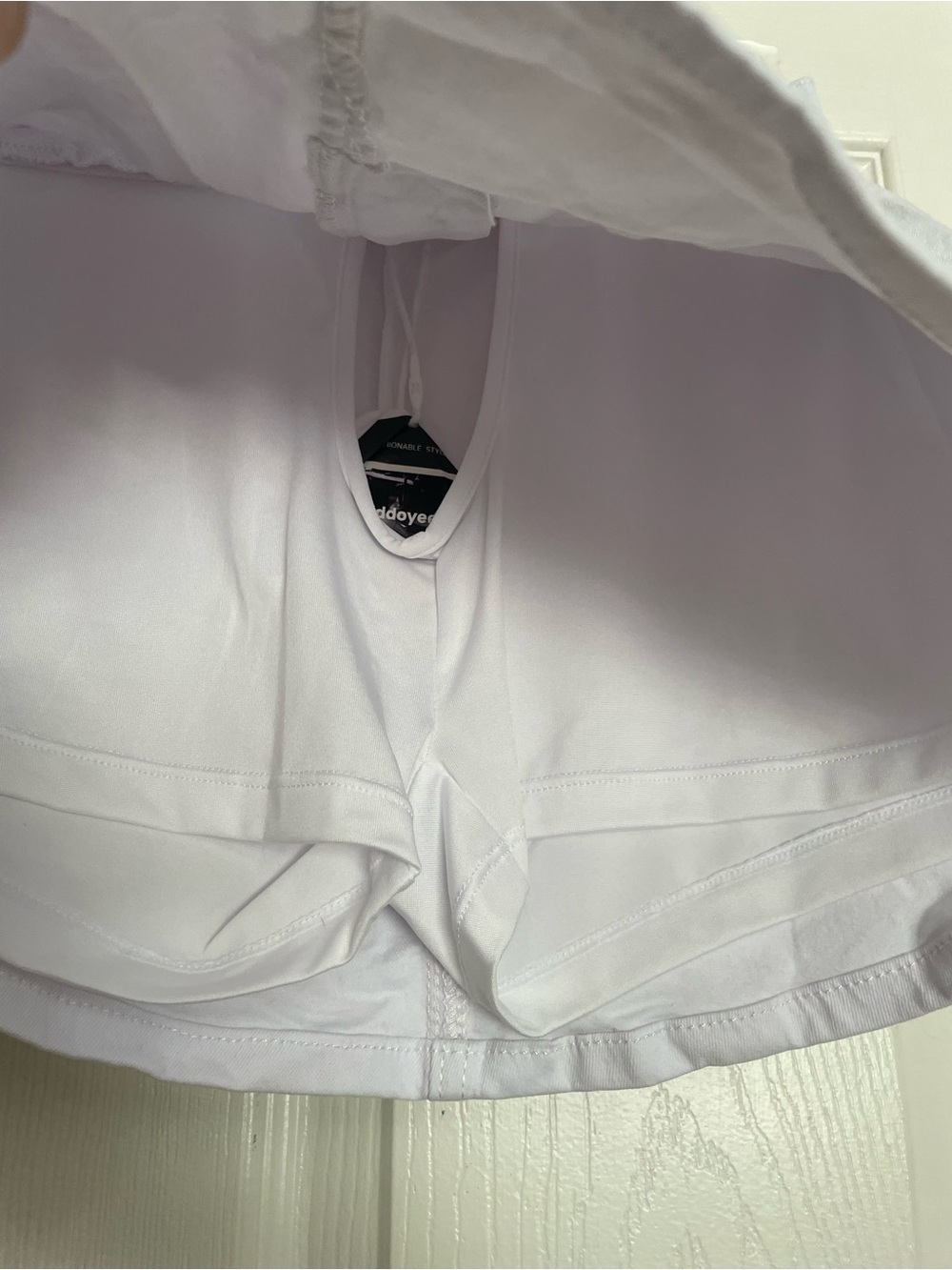 Eddoyee Size Small White High-Rise Women's Mini skort with Front Pockets - Picture 3 of 7